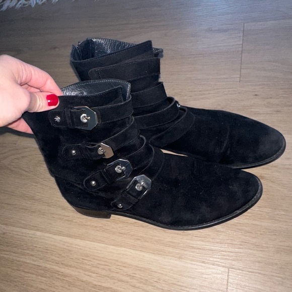 Black Suede Stuart Weitzman Booties - Picture 4 of 7